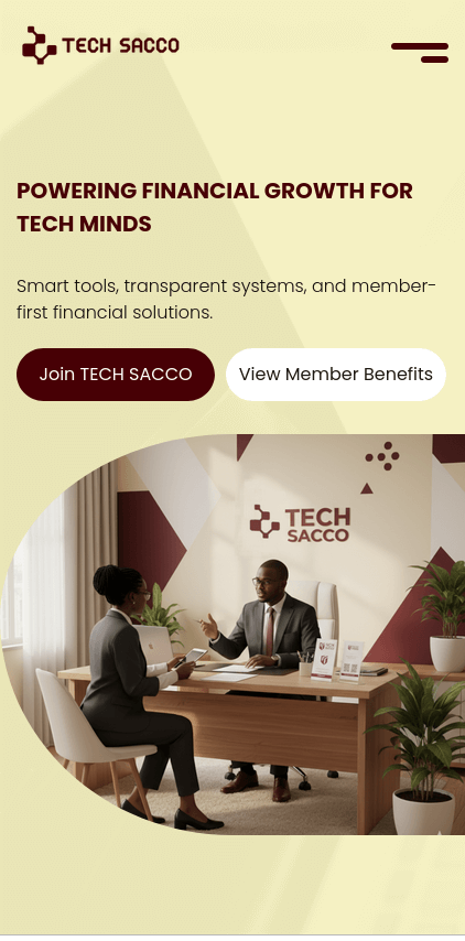 Tech SACCO Sample Website Preview